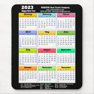 2023 Modern Calendar with Public Holidays Business Mouse Pad