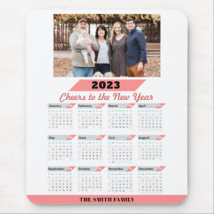 2023 Modern Family Custom Photo with Full Calendar Mouse Pad