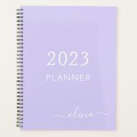 2023 Monogramme de nom de script violet lavande mo