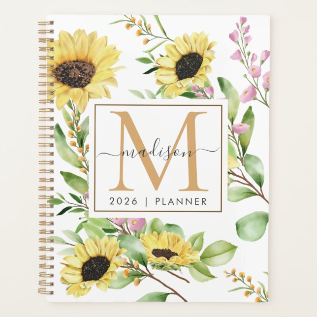 2023 Monogramme Tournesol hebdomadaire Mensuel Non (Devant)