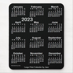 2023 Neon White Large Print Calendar by Janz Mouse Pad