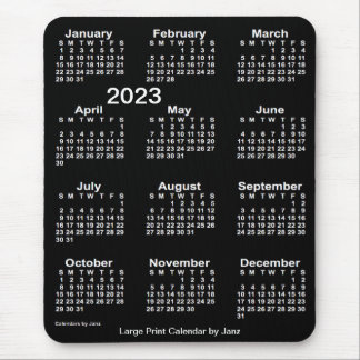 2023 Neon White Large Print Calendar by Janz Mouse Pad