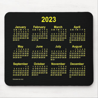 2023 Neon Yellow Calendar by Janz Mouse Pad