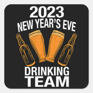 2023 New Year's Eve Drinking Team Square Sticker