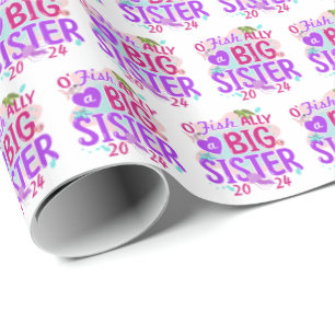 2023 Officially - O'Fishally a Big Sister Pun Wrapping Paper