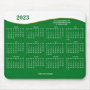 2023 on green and white Mouse Pad