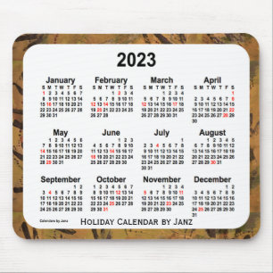 2023 Orange Holiday Art Calendar by Janz Mouse Pad
