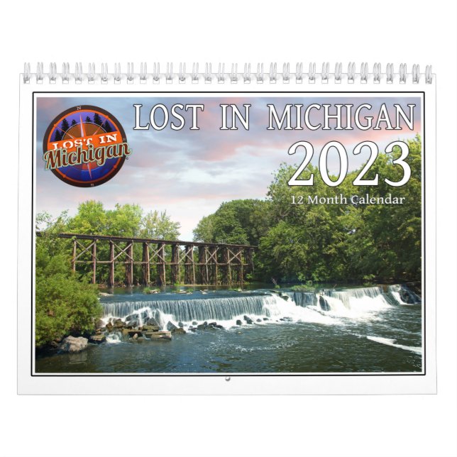 2023 Perdu dans le calendrier mural du Michigan (Protection)