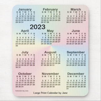 2023 Rainbow Cloud Large Print Calendar by Janz Mouse Pad