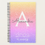 2023 Rainbow Pastel Glitter Sparkle Monogram Planner<br><div class="desc">2023 Rainbow Pastel Ombre Sparkle Glitter Monogram Name and Initial Spiral Notebook Planner. This makes the perfect sweet 16 birthday,  wedding,  bridal shower,  anniversary,  baby shower or bachelorette party gift for someone that loves glam luxury and chic styles.</div>