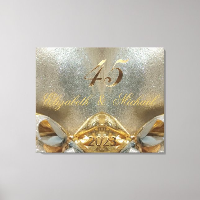 2023 Sapphire Wedding 45th Wedding Anniversary Canvas Print (Front)