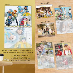 2023 Simple Custom Photo Collage 4 Per Month Calendar