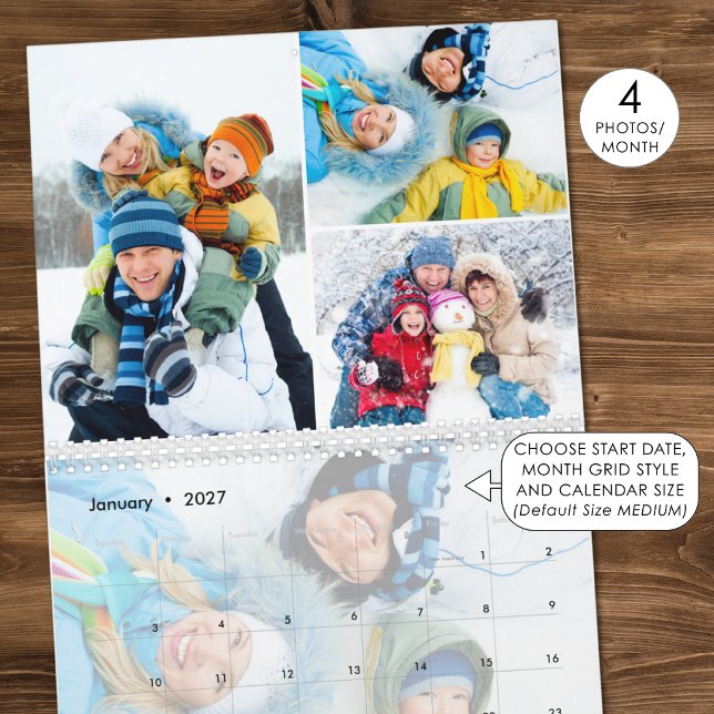 2023 Simple Custom Photo Collage 4 Per Month Calendar (Creator Uploaded)