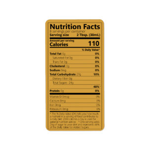 2023 Sirop d'érable - valeur nutritive Étiquettes 