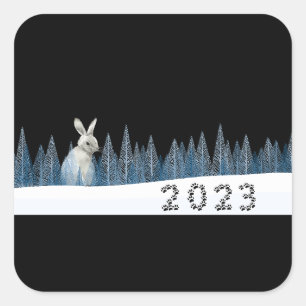 2023, The Year Of The Rabbit, Chinese New Year Square Sticker