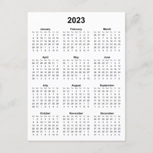 2023 Vertical Calendar Postcard