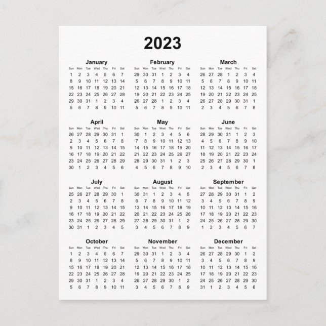 2023 Vertical Calendar Postcard (Front)