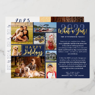 2023 What A Year Photo Collage 2024 Calendar Foil Holiday Card