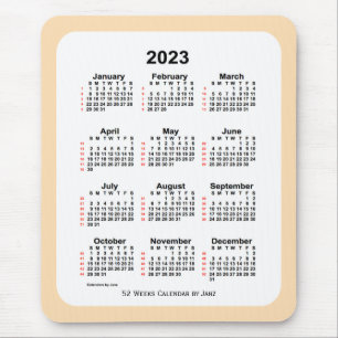 2023 Wheat 52 Week Calendar by Janz Mouse Pad