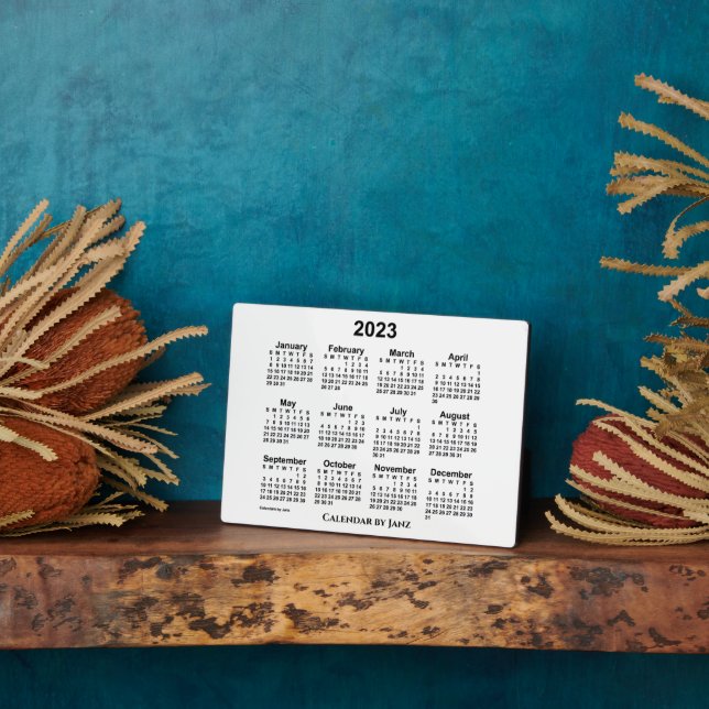 2023 White Desk Calendar by Janz 5x7 Plaque (Side)