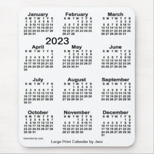 2023 White Large Print Calendar by Janz Mouse Pad