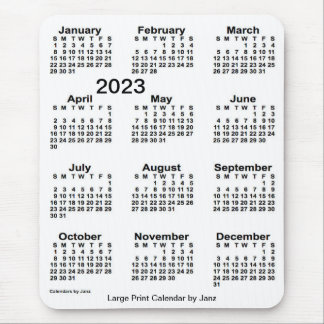 2023 White Large Print Calendar by Janz Mouse Pad