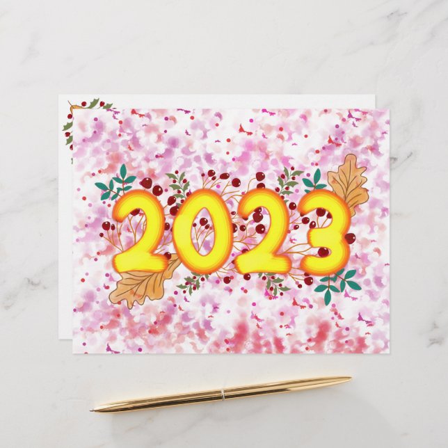 2023 WITH PRETTY LEAVES AND RED BERRIES  LETTERHEAD (Front/Back In Situ)