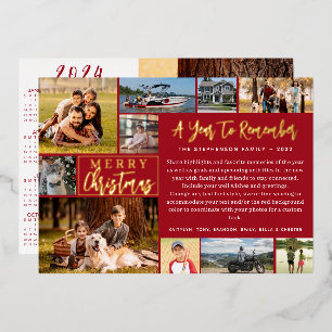 2023 Year in Review 11 Photo 2024 Calendar Foil Foil Holiday Card