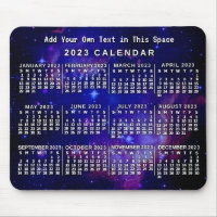 2023 Year Monthly Calendar Custom Space Nebula