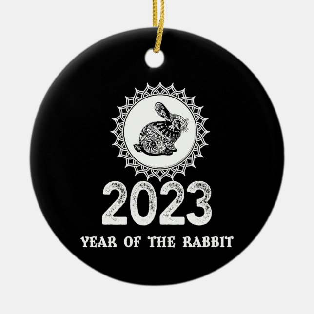 2023 Year of the Rabbit Chinese New Year  Ceramic Ornament (Front)