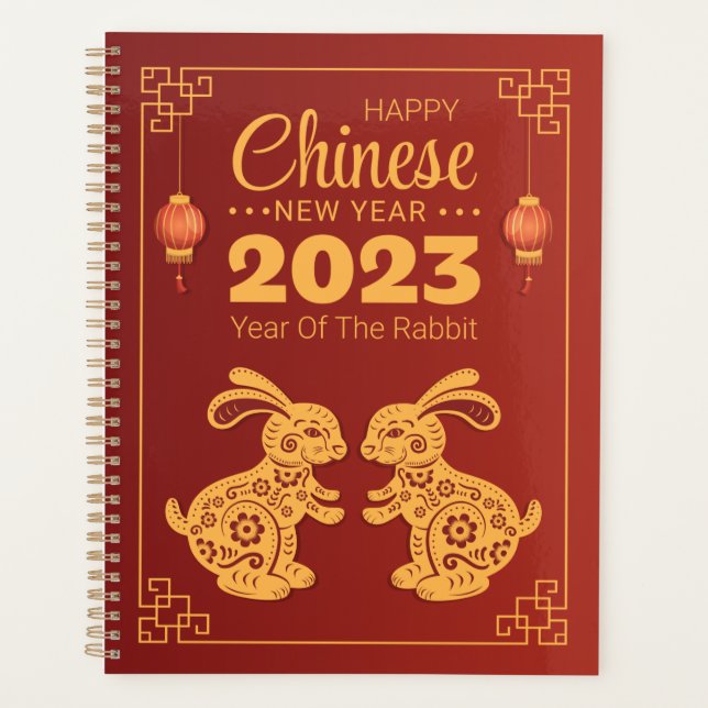 2023 Year Of The Rabbit Happy Chinese New Year Planner (Front)