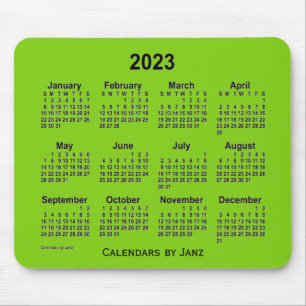 2023 Yellow Green Calendar by Janz Mouse Pad