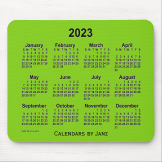 2023 Yellow Green Calendar by Janz Mouse Pad