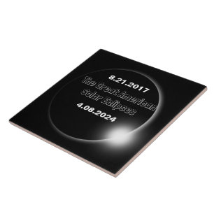 2024 & 2017 Double Dated Solar Eclipse Ceramic Til Tile