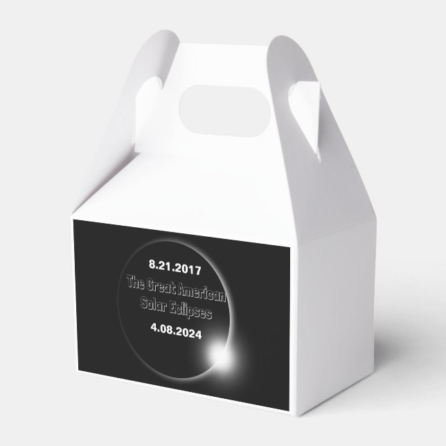 2024 & 2017 Double Dated Solar Eclipse Favor Box (Front Side)