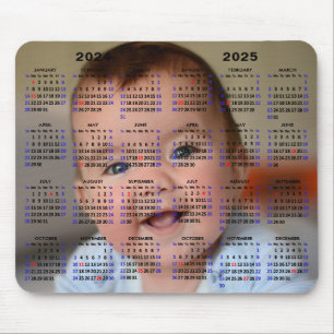 2024 - 2025 Calendar Custom Full Photo US Holidays Mouse Pad