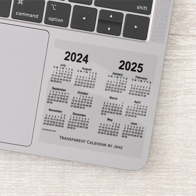 2024-2025 Transparent Calendar by Janz (Detail)
