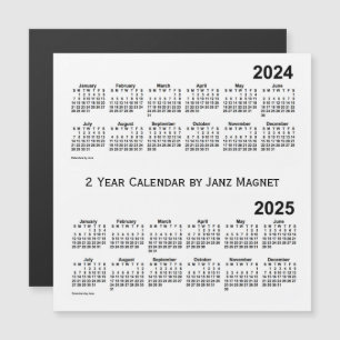 2024-2025 White 2 Year Calendar by Janz Magnet