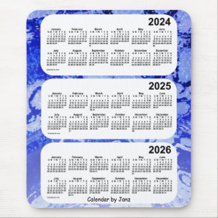 2024-2026 Blue Galaxy 3 Year Calendar by Janz Mouse Pad
