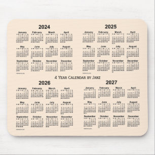 2024-2027 Antique White 4 Year Calendar by Janz Mouse Pad
