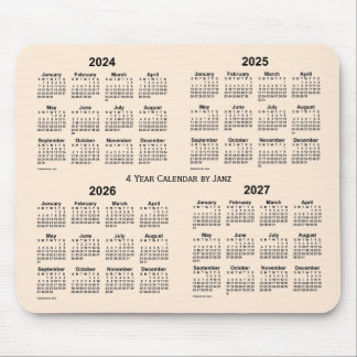 2024-2027 Antique White 4 Year Calendar by Janz Mouse Pad