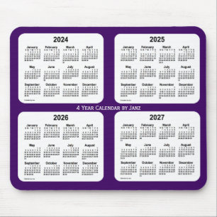 2024-2027 Purple 4 Year Calendar by Janz Mouse Pad