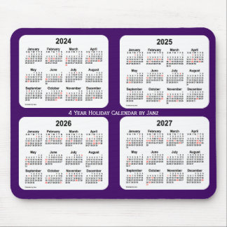 2024-2027 Purple Holiday Calendar by Janz Mouse Pad