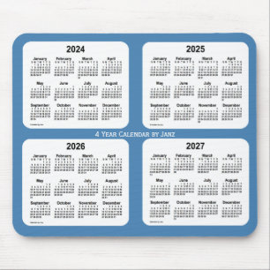 2024-2027 Steel Blue 4 Year Calendar by Janz Mouse Pad