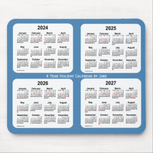 2024-2027 Steel Blue Holiday Calendar by Janz Mouse Pad