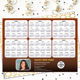 2024 - 2029 Calendar Business Modern Red New Year Holiday Card