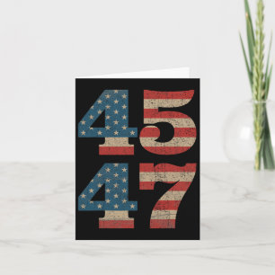 2024 45 47 Vintage American Flag Retro 4547 Trump  Card