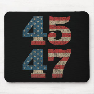 2024 45 47 Vintage American Flag Retro 4547 Trump  Mouse Pad