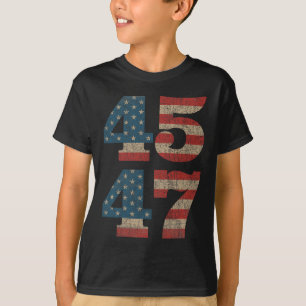 2024 45 47 Vintage American Flag Retro 4547 Trump  T-Shirt
