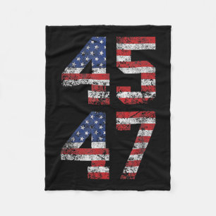 2024 45 47 Vintage American Flag Retro 4547 Us 202 Fleece Blanket